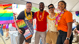 4 people at the Portland Pride Waterfront Festival and Parade