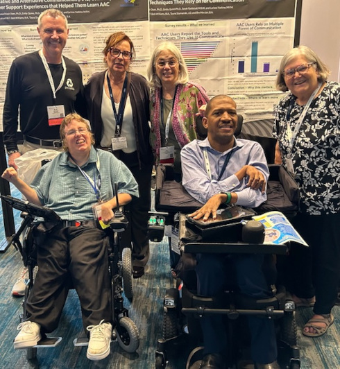 Members of the AAC Peer Support Project Steering Committee and Consortium met at the Assistive Technology Industry Association (ATIA) event on January 30, 2025, to present our work on AAC peer support models.