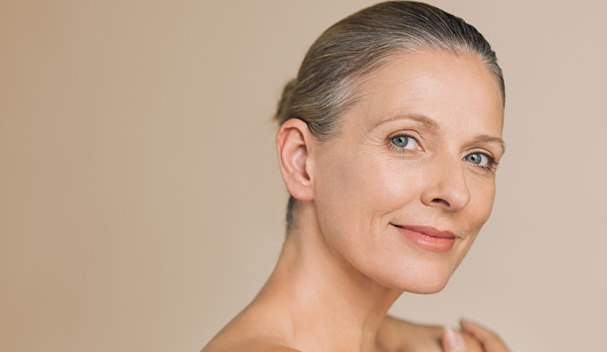 Older woman portrait rejuvenated