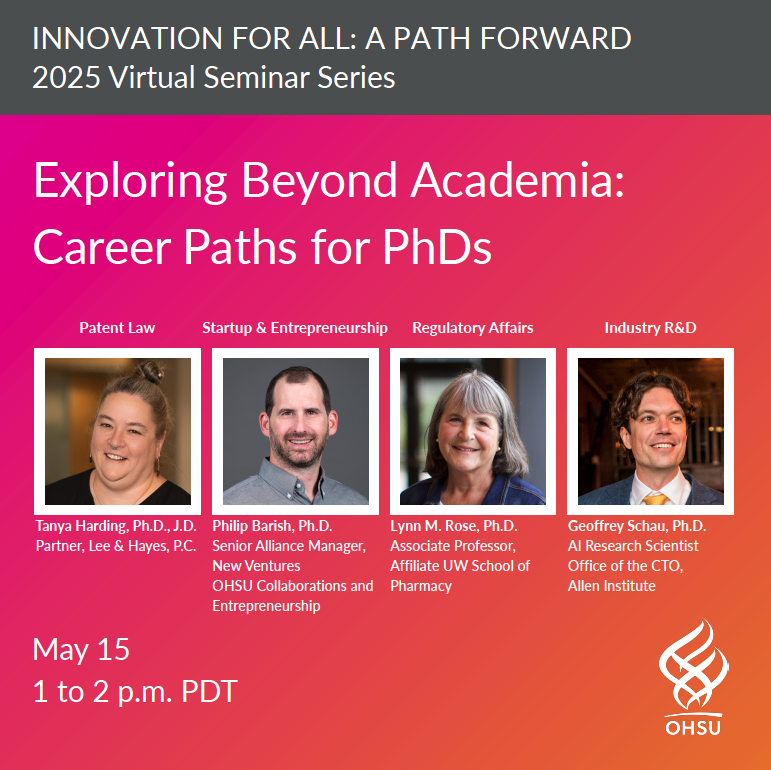 Ready to take your Ph.D. beyond academia? Join us for a dynamic webinar diving into exciting career paths in regulatory affairs, industry R&D, startups, patent law, and more.