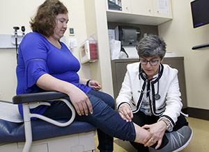 Clinician with a patient